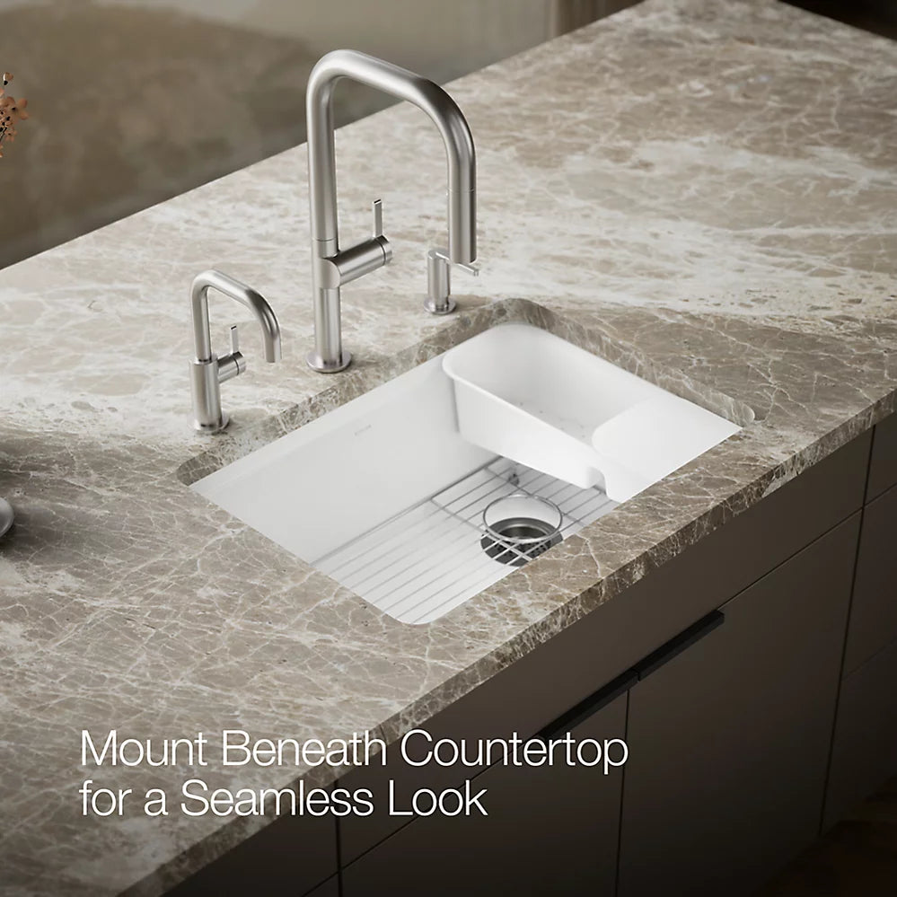 Kohler Riverby® 27" undermount single-bowl workstation kitchen sink