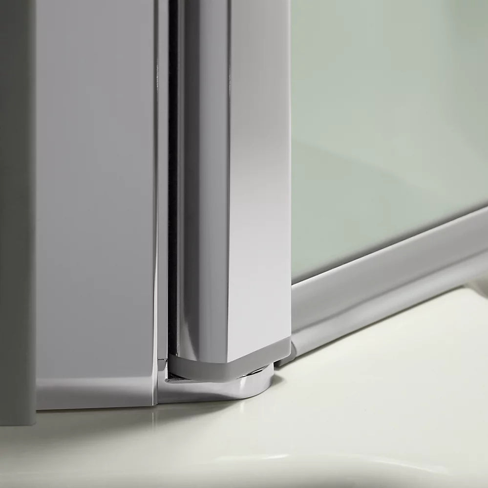 Kohler Bath screen, 56-15/16" x 32" W with 1/4" thick Crystal Clear glass and square corner
