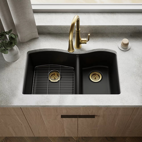 Kohler Kennon® 33" top-/undermount double-bowl kitchen sink