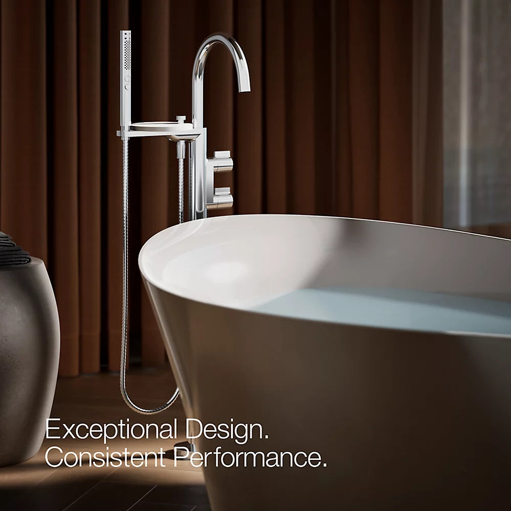 Kohler Floor-mount bath filler trim with lever handles and handshower