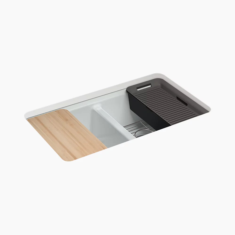 Kohler 33" undermount double-bowl workstation kitchen sink