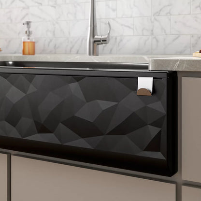 Kohler 34" undermount single-bowl farmhouse kitchen sink with faceted design