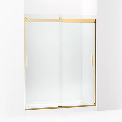 Kohler Sliding shower door, 74" H x 56-5/8 - 59-5/8" W, with 1/4" thick Crystal Clear glass