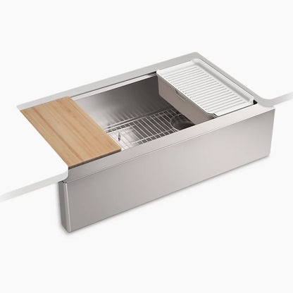Kohler 35-1/2" undermount single-bowl farmhouse workstation kitchen sink