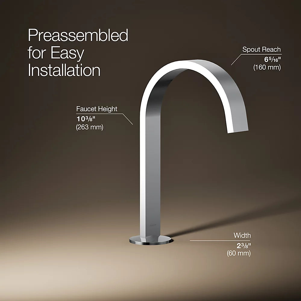 Kohler Bathroom sink faucet spout with Ribbon design, 1.2 gpm