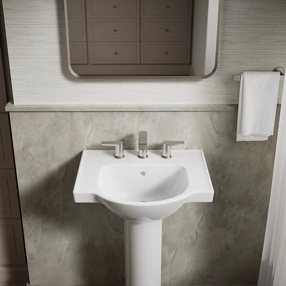 Kohler 21" rectangular pedestal bathroom sink
