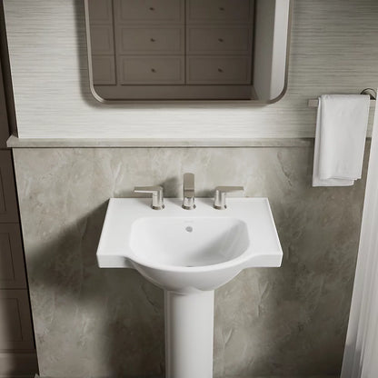 Kohler 21" rectangular pedestal bathroom sink