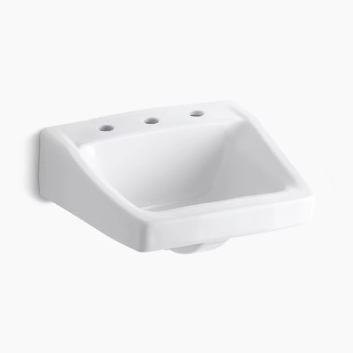 Kohler 19-1/4" x 17-1/4" wall-mount/concealed arm carrier bathroom sink with 8" widespread faucet hole