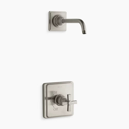 Kohler Rite-Temp® shower trim kit with cross handle, without showerhead