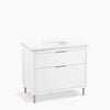 Kohler 36" wall-hung bathroom vanity cabinet with sink and quartz top