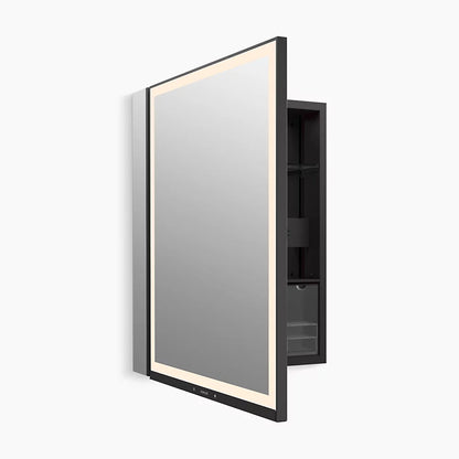 Kohler 24" x 32" lighted framed medicine cabinet, left-hinged