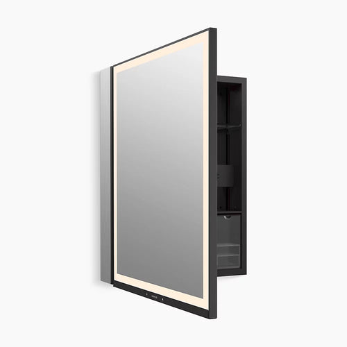 Kohler 24" x 32" lighted framed medicine cabinet, left-hinged