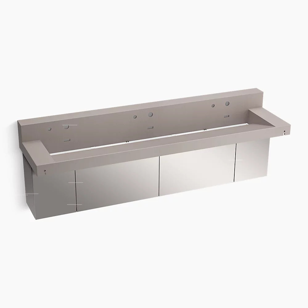 Kohler 90" wall-mount trough lavatory system with backsplash