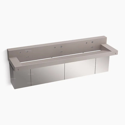 Kohler 90" wall-mount trough lavatory system with backsplash