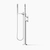 Kohler Floor-mount bath filler trim with industrial handles and handshower
