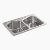 Kohler Staccato™ 33" top-mount double-bowl kitchen sink