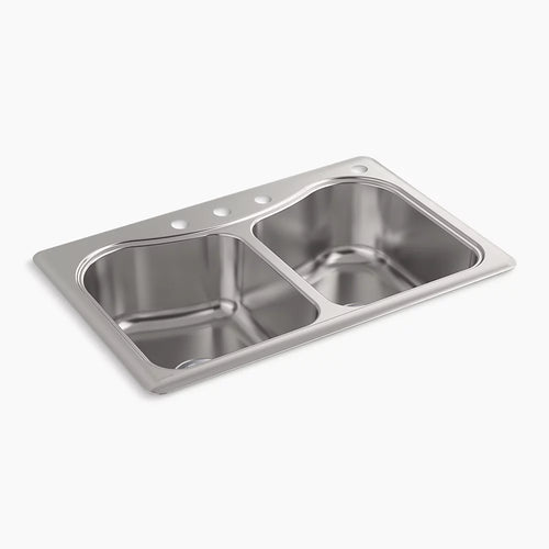 Kohler Staccato™ 33" top-mount double-bowl kitchen sink