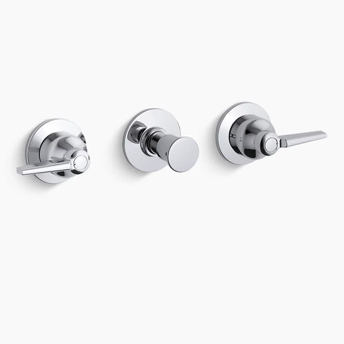 Kohler Wall-mount valve trim with push button diverter and lever handles, requires valve
