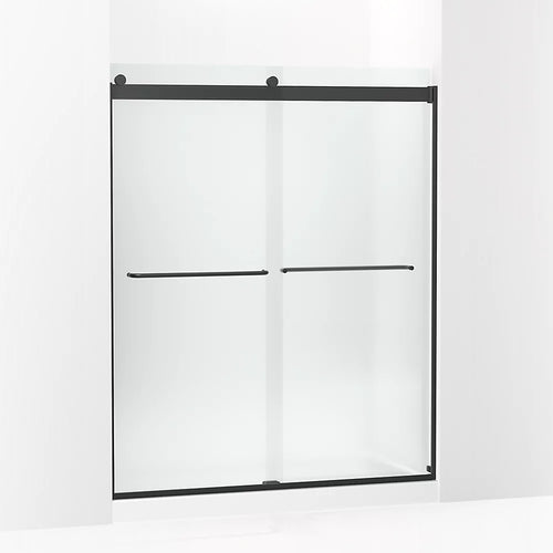 Kohler Sliding shower door, 74" H x 56-5/8 - 59-5/8" W, with 1/4" thick Frosted glass