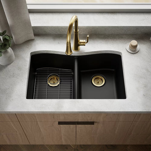 Kohler Kennon® 33" top-/undermount double-bowl kitchen sink
