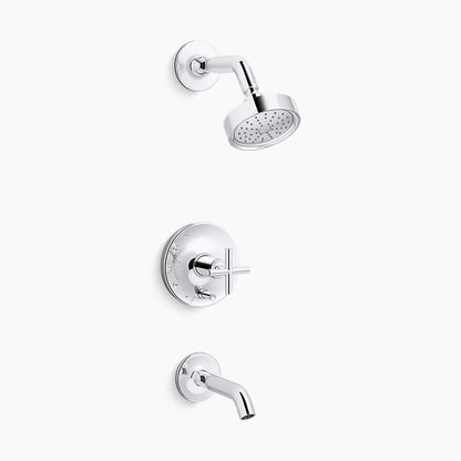Kohler Rite-Temp® bath and shower trim kit with push-button diverter and cross handle, 1.75 gpm