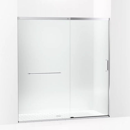 Kohler Sliding shower door, 75-1/2" H x 68-1/4 - 71-5/8" W, with heavy 5/16" thick Crystal Clear glass