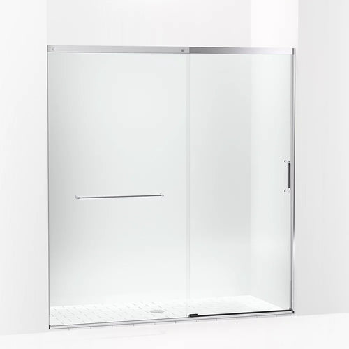 Kohler Sliding shower door, 75-1/2" H x 68-1/4 - 71-5/8" W, with heavy 5/16" thick Crystal Clear glass