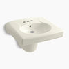 Kohler Wall-mount or concealed carrier arm mount commercial bathroom sink with 4" centerset faucet holes and shroud