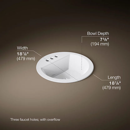 Kohler 19" round drop-in bathroom sink