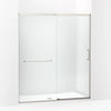 Kohler Sliding shower door, 75-1/2" H x 62-1/4 - 65-5/8" W, with heavy 5/16" thick Crystal Clear glass
