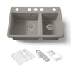 Kohler Riverby® 33" undermount double-bowl workstation kitchen sink