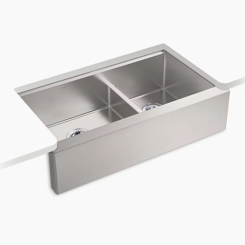 Kohler Smart Divide® 35-1/2” undermount double-bowl farmhouse workstation kitchen sink