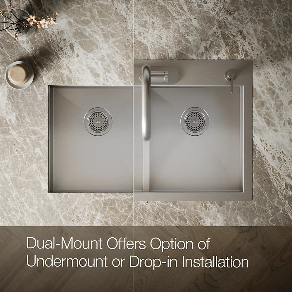 Kohler Vault™ 33" top-/undermount double-bowl kitchen sink