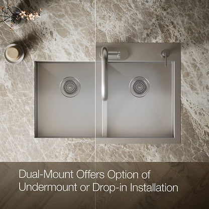 Kohler Vault™ 33" top-/undermount double-bowl kitchen sink