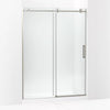 Kohler Sliding shower door, 78" H x 56-1/8 - 59-7/8" W, with 3/8" thick Crystal Clear glass