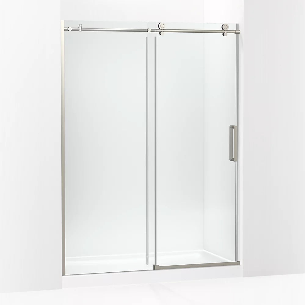 Kohler Sliding shower door, 78" H x 56-1/8 - 59-7/8" W, with 3/8" thick Crystal Clear glass