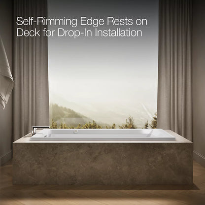 Kohler Archer Heated Bubblemassage Air Bath 72 x 36-Inch Drop-In Bathtub