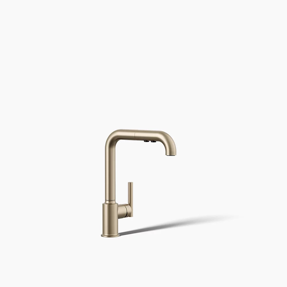 Kohler Pull-out kitchen sink faucet with three-function sprayhead