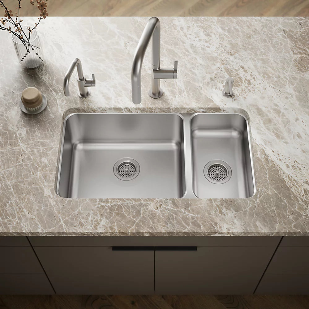 Kohler Undertone® 31-1/2" undermount double-bowl kitchen sink