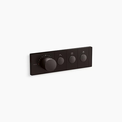 Kohler Three-outlet recessed mechanical thermostatic valve control