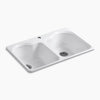 Kohler Hartland® 33" top-mount double-bowl kitchen sink
