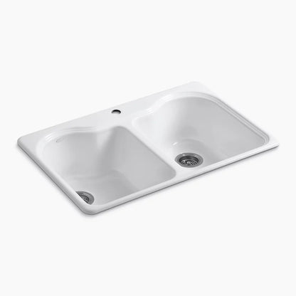 Kohler Hartland® 33" top-mount double-bowl kitchen sink