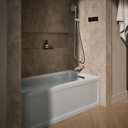 Kohler Archer 60" x 32" alcove bath with Bask heated surface, left drain