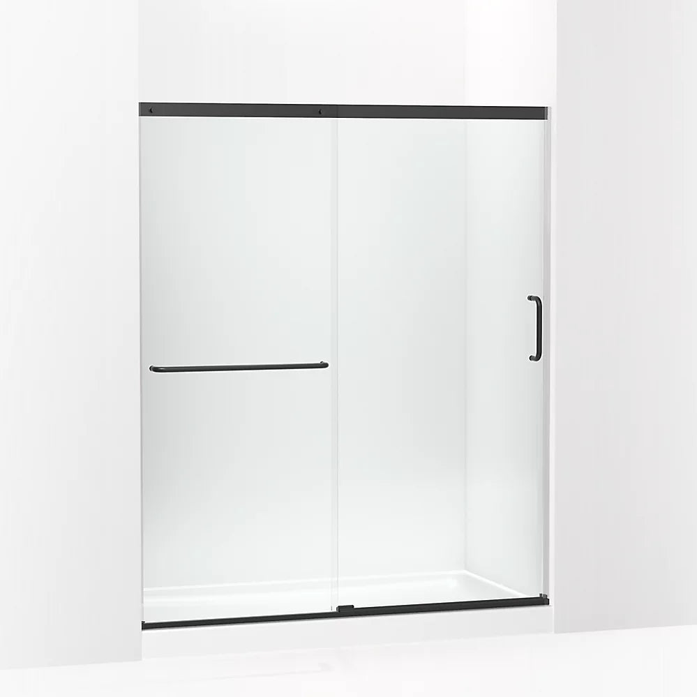 Kohler Sliding shower door, 70-1/2" H x 56-1/4 - 59-5/8" W, with 1/4" thick Crystal Clear glass