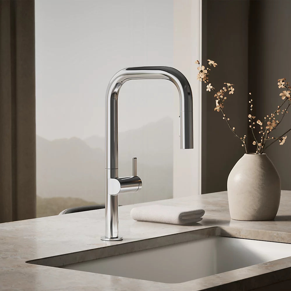 Kohler Components® Pull-down kitchen sink faucet with two-function sprayhead