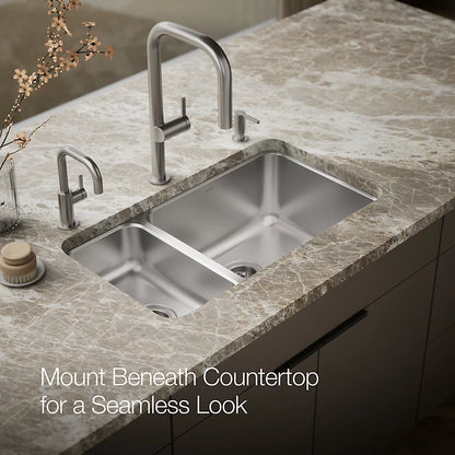 Kohler Undertone® 31-1/2" undermount double-bowl kitchen sink
