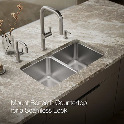 Kohler Undertone® 31-1/2" undermount double-bowl kitchen sink