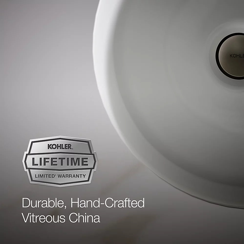 Kohler 13-1/4" round drop-in/undermount bathroom sink, no overflow