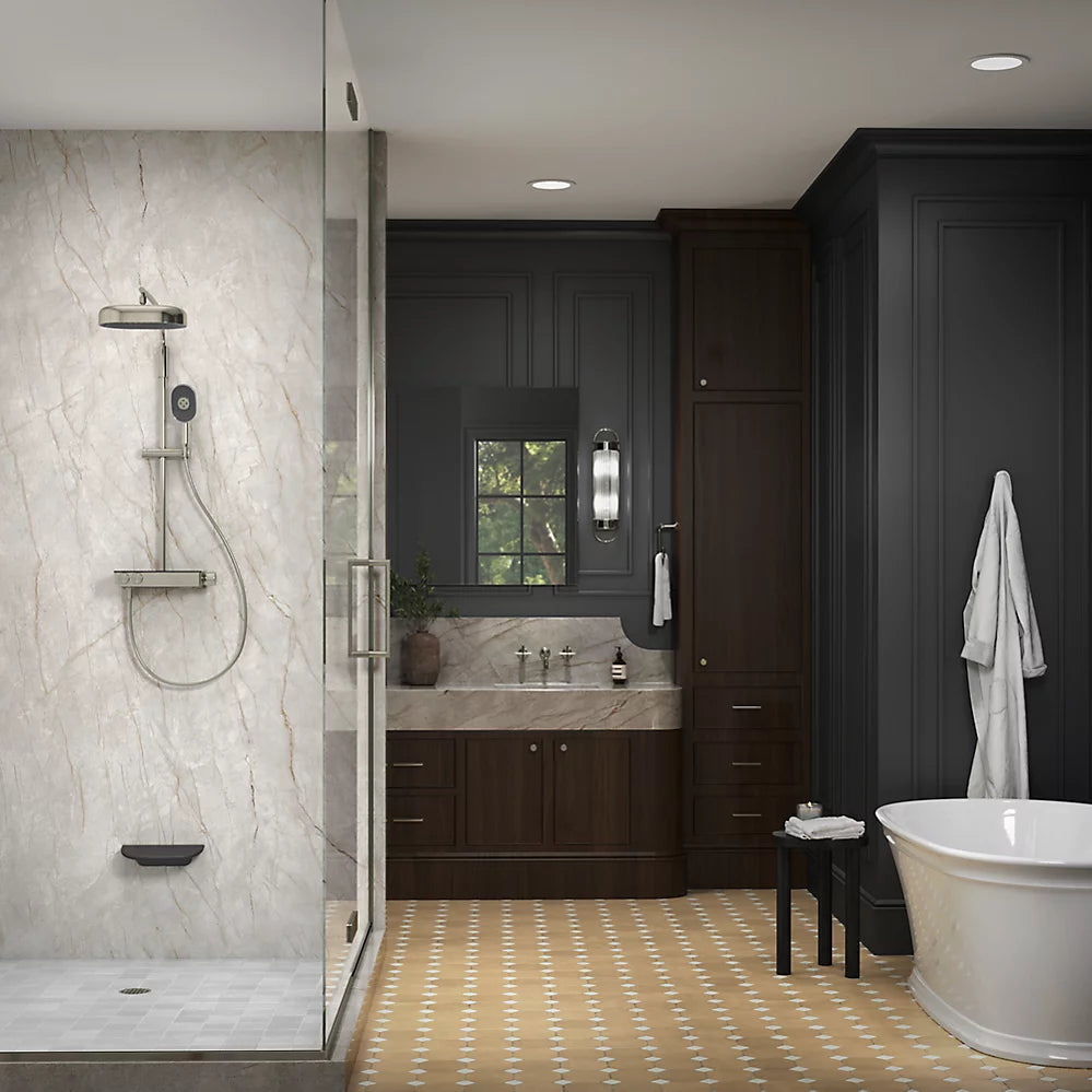 Kohler Two-way exposed thermostatic valve with shower column for rainhead and handshower