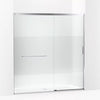 Kohler Sliding shower door, 75-1/2" H x 68-1/4 - 71-5/8" W, with heavy 5/16" thick Crystal Clear glass with privacy band